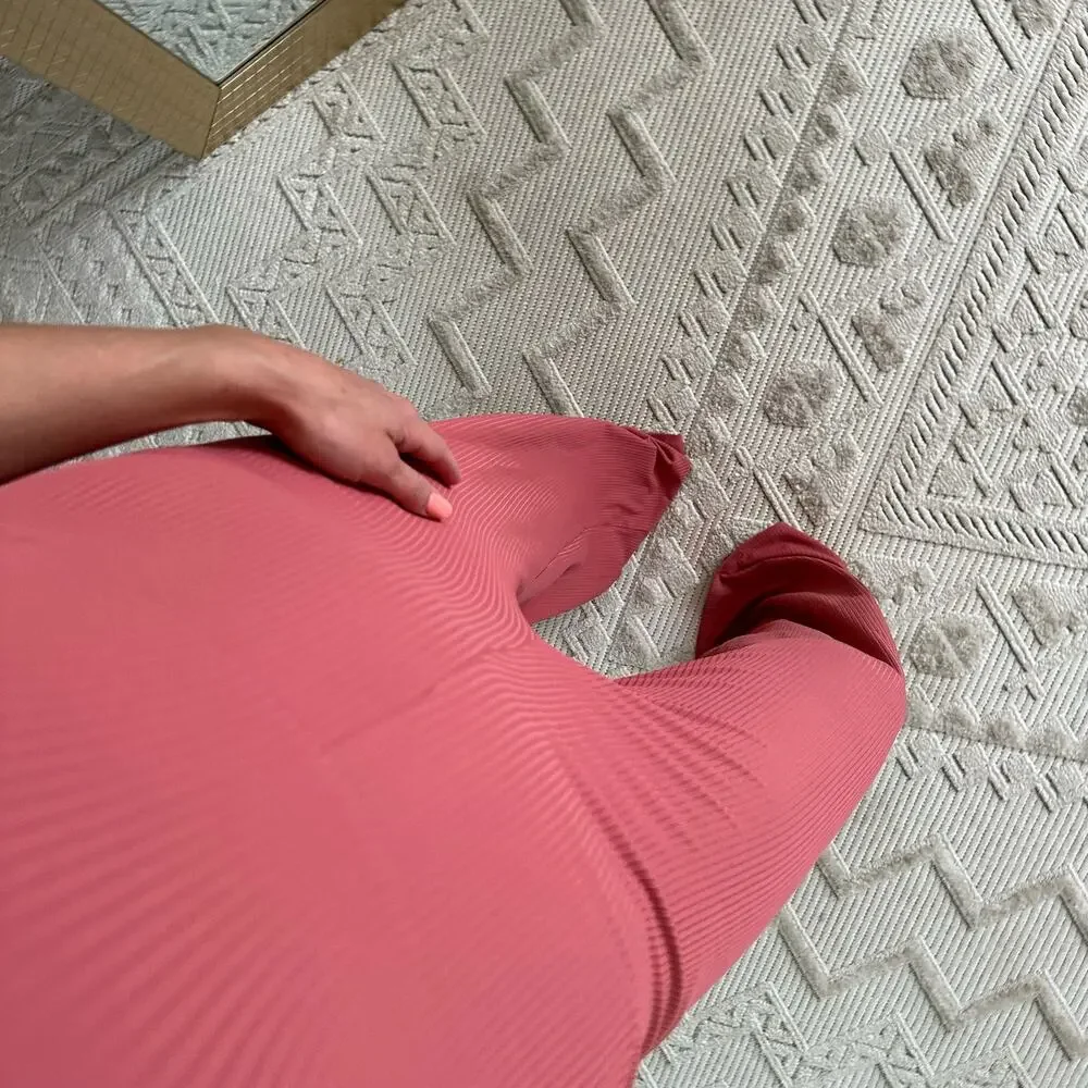 Lovers And Friends Charlie Ribbed Knit One Shoulder Jumpsuit Mauve Pink M - Picture 8 of 12